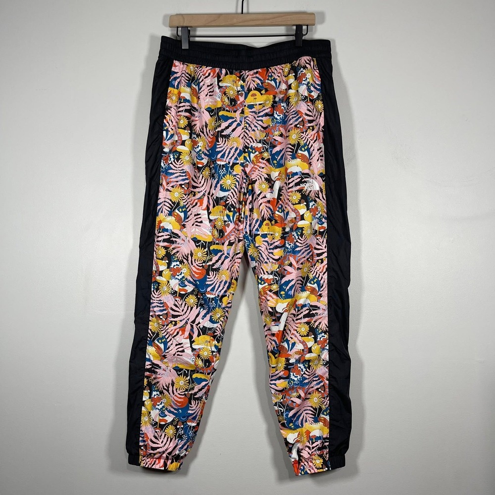 The North Face Floral‎ Print WindWall Pants Womens Large Joggers Yellow/Pink/Blk
